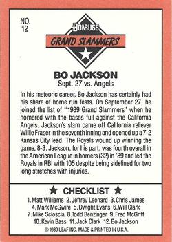 1990 Donruss - Grand Slammers #12 Bo Jackson Back