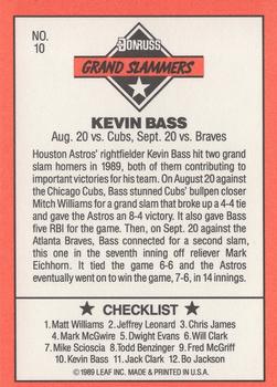 1990 Donruss - Grand Slammers #10 Kevin Bass Back