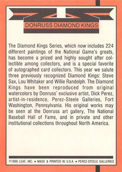 1990 Donruss - Super Diamond Kings #27 Checklist Back