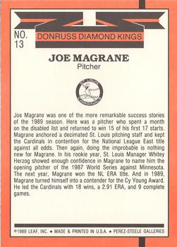 1990 Donruss - Super Diamond Kings #13 Joe Magrane Back