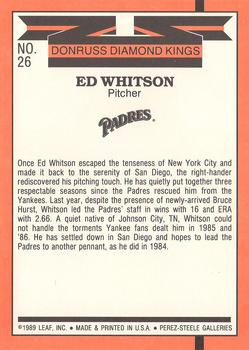 1990 Donruss - Super Diamond Kings #26 Ed Whitson Back