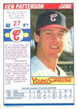 1990 Score - Young Superstars I #27 Ken Patterson Back