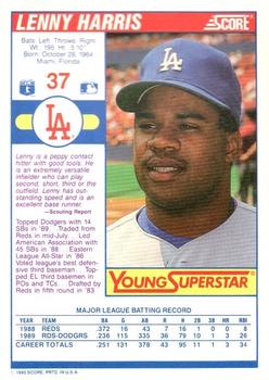 1990 Score - Young Superstars I #37 Lenny Harris Back