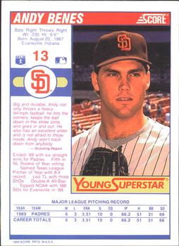 1990 Score - Young Superstars II #13 Andy Benes Back