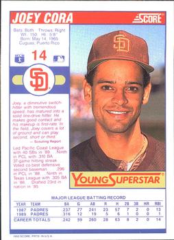 1990 Score - Young Superstars II #14 Joey Cora Back