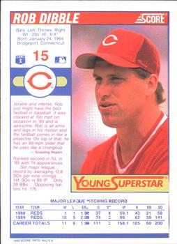 1990 Score - Young Superstars II #15 Rob Dibble Back