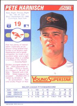 1990 Score - Young Superstars II #19 Pete Harnisch Back