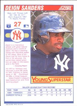 1990 Score - Young Superstars II #27 Deion Sanders Back