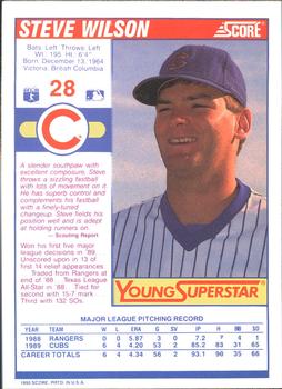 1990 Score - Young Superstars II #28 Steve Wilson Back
