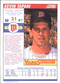 1990 Score - Young Superstars II #31 Kevin Tapani Back