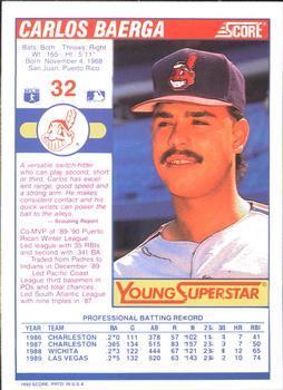 1990 Score - Young Superstars II #32 Carlos Baerga Back