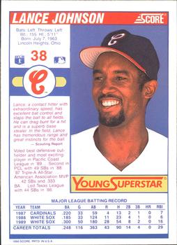1990 Score - Young Superstars II #38 Lance Johnson Back