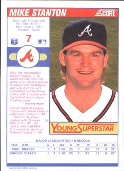 1990 Score - Young Superstars II #7 Mike Stanton Back