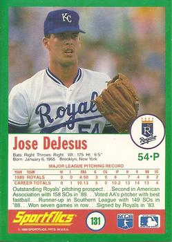 1990 Sportflics #131 Jose DeJesus Back