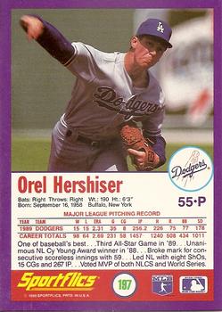 1990 Sportflics #197 Orel Hershiser Back