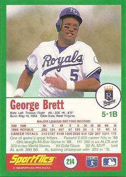 1990 Sportflics #214 George Brett Back