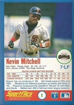 1990 Sportflics #1 Kevin Mitchell Back