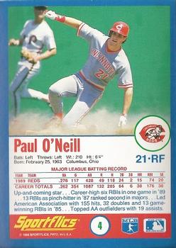 1990 Sportflics #4 Paul O'Neill Back