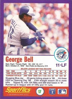 1990 Sportflics #17 George Bell Back