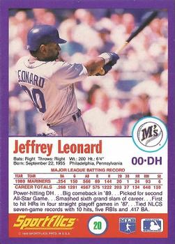 1990 Sportflics #20 Jeffrey Leonard Back
