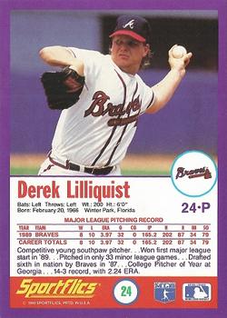1990 Sportflics #24 Derek Lilliquist Back
