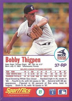 1990 Sportflics #27 Bobby Thigpen Back