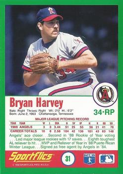 1990 Sportflics #31 Bryan Harvey Back