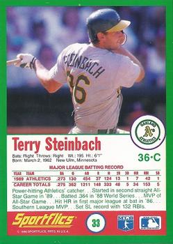 1990 Sportflics #33 Terry Steinbach Back
