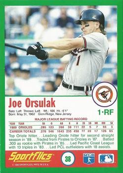 1990 Sportflics #38 Joe Orsulak Back