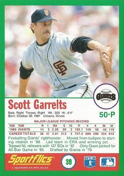 1990 Sportflics #39 Scott Garrelts Back