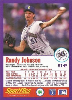 1990 Sportflics #64 Randy Johnson Back