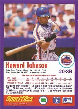 1990 Sportflics #109 Howard Johnson Back