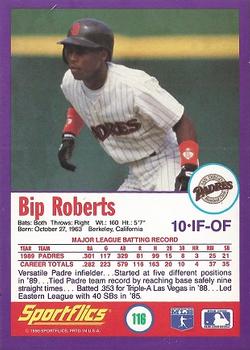 1990 Sportflics #116 Bip Roberts Back