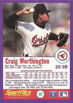 1990 Sportflics #117 Craig Worthington Back