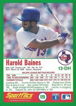 1990 Sportflics #125 Harold Baines Back
