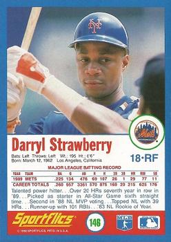 1990 Sportflics #146 Darryl Strawberry Back