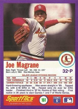 1990 Sportflics #151 Joe Magrane Back