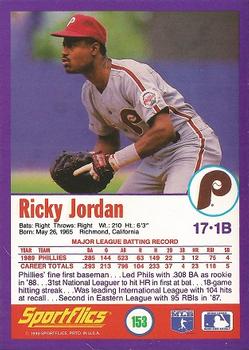 1990 Sportflics #153 Ricky Jordan Back