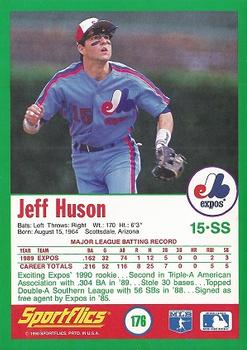 1990 Sportflics #176 Jeff Huson Back