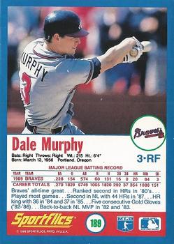1990 Sportflics #189 Dale Murphy Back