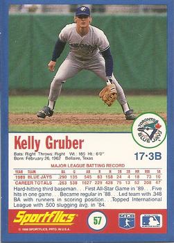 1990 Sportflics #57 Kelly Gruber Back
