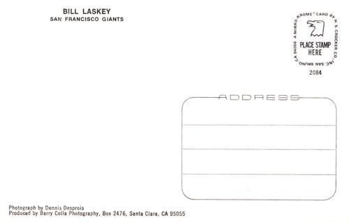 1984 Barry Colla Postcards #2084 Bill Laskey Back