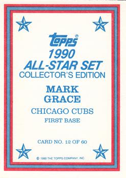 1990 Topps - 1990 All-Star Set Collector's Edition (Glossy Send-Ins) #12 Mark Grace Back