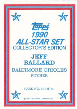 1990 Topps - 1990 All-Star Set Collector's Edition (Glossy Send-Ins) #17 Jeff Ballard Back