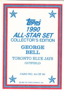 1990 Topps - 1990 All-Star Set Collector's Edition (Glossy Send-Ins) #24 George Bell Back