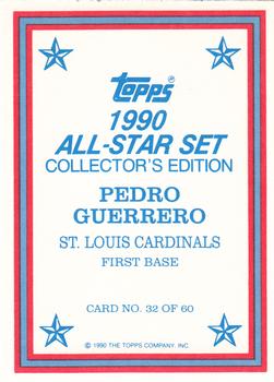 1990 Topps - 1990 All-Star Set Collector's Edition (Glossy Send-Ins) #32 Pedro Guerrero Back