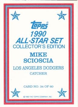 1990 Topps - 1990 All-Star Set Collector's Edition (Glossy Send-Ins) #34 Mike Scioscia Back