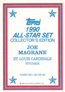 1990 Topps - 1990 All-Star Set Collector's Edition (Glossy Send-Ins) #36 Joe Magrane Back