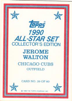 1990 Topps - 1990 All-Star Set Collector's Edition (Glossy Send-Ins) #39 Jerome Walton Back
