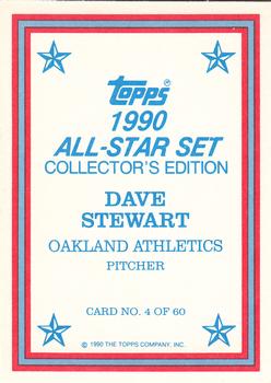 1990 Topps - 1990 All-Star Set Collector's Edition (Glossy Send-Ins) #4 Dave Stewart Back